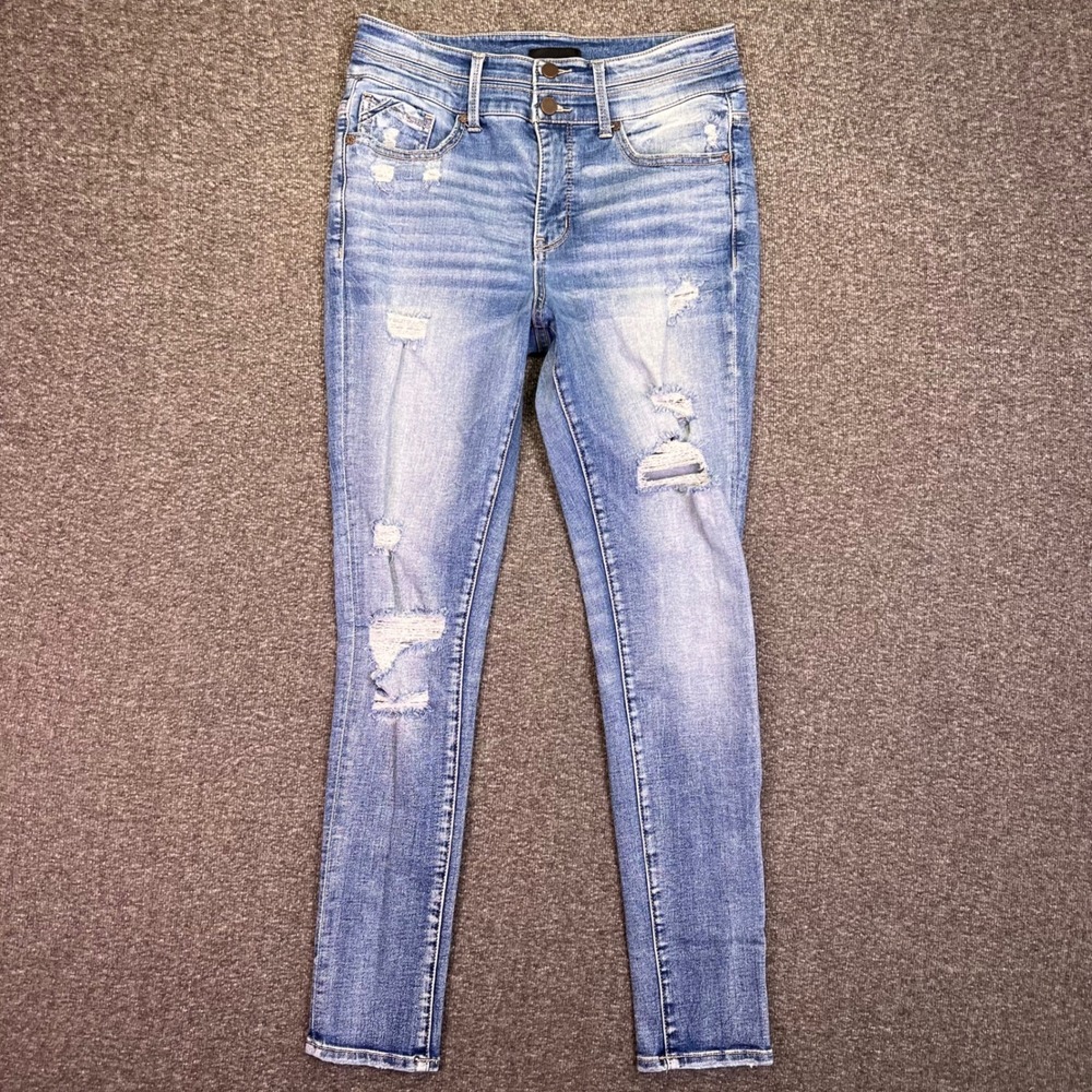 Buckle Black Skinny Jeans Womens 29 Light Wash Distressed Fit No 75 Casual 30x29